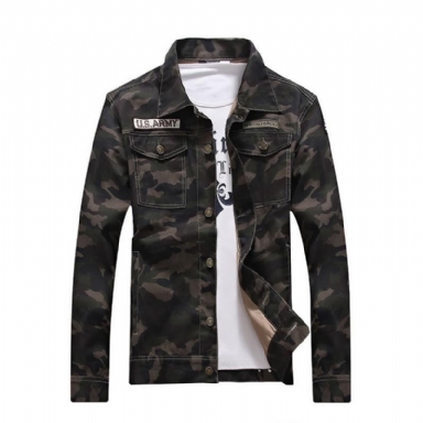 Denim Camouflage Windbreaker Ytterkläder Jacka