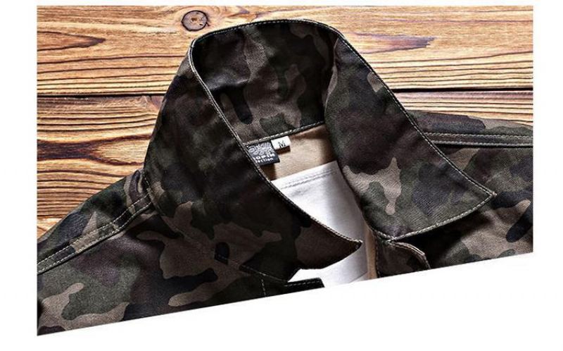 Denim Camouflage Windbreaker Ytterkläder Jacka