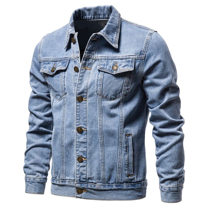 Denim Lapel Single Breasted Jeansjacka