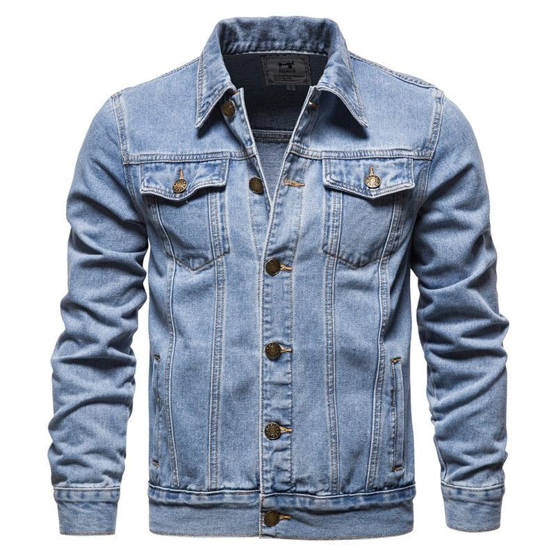 Denim Lapel Single Breasted Jeansjacka