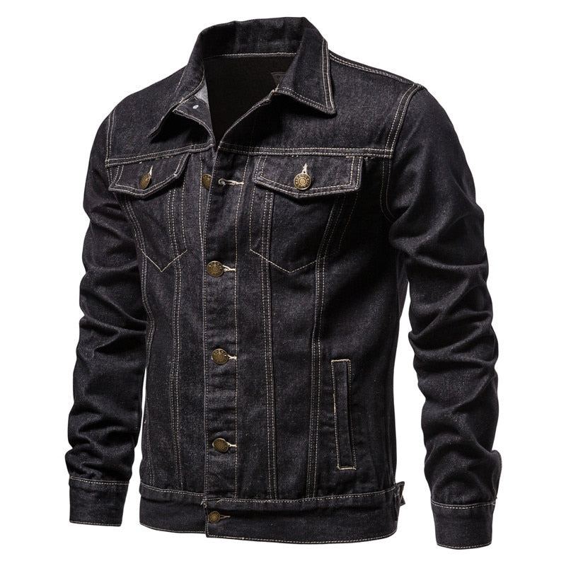 Denim Lapel Single Breasted Jeansjacka