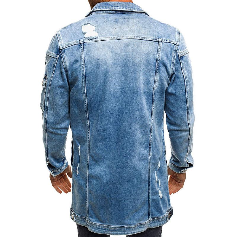 Stil Distressed Denim Street Långjacka