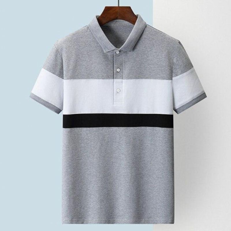 Patchwork O Neck Sommar Polo