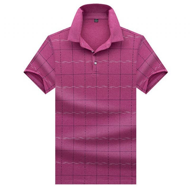 Sommarmode Rutig Lapel Polo Shirt