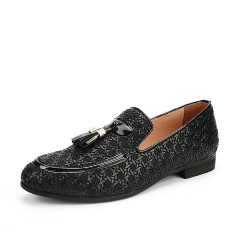 Eleganta Flätade Loafers I Läder