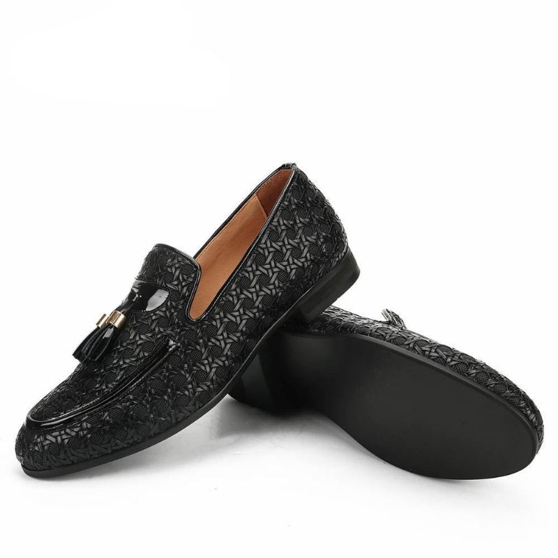 Eleganta Flätade Loafers I Läder