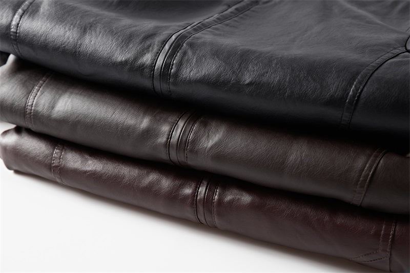 Faux Fur Liner Thicken Leather Coat