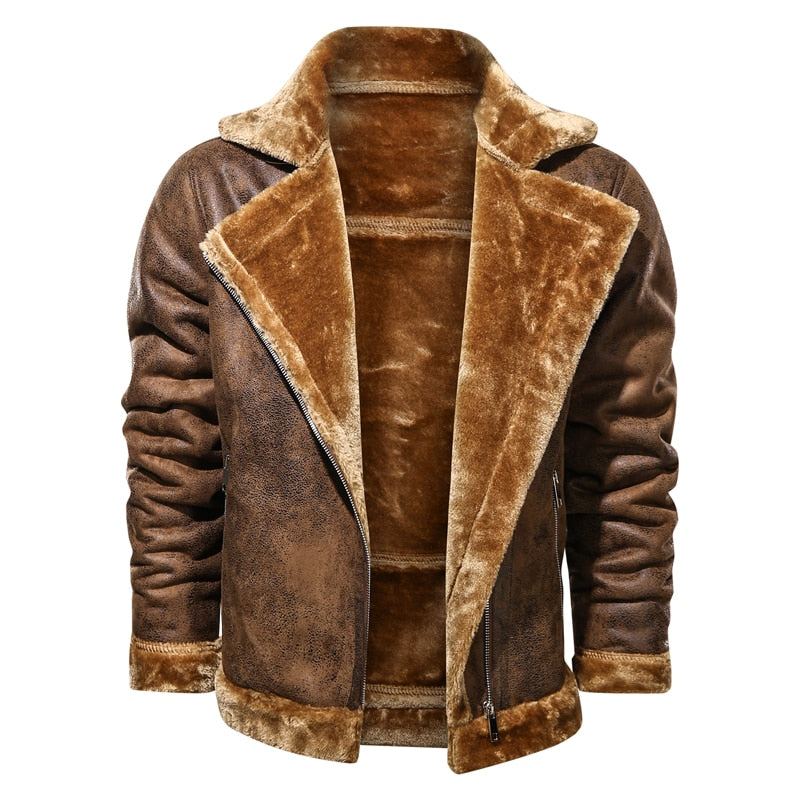 Läder Velvet Aviator Warm Jacka