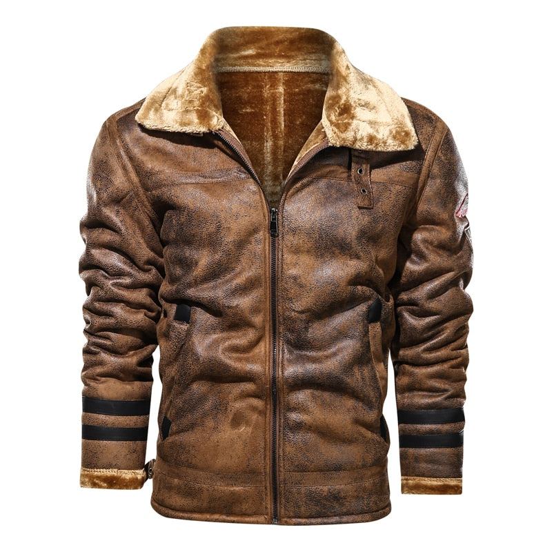 Läder Velvet Aviator Warm Jacka