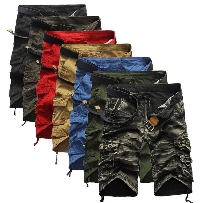 Bekväma Camo Cargo Shorts För Män