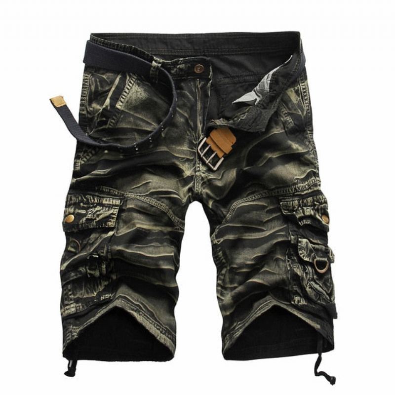 Bekväma Camo Cargo Shorts För Män