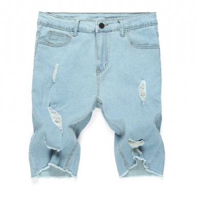 Brand Destroyed Skinny Frayed Jeans