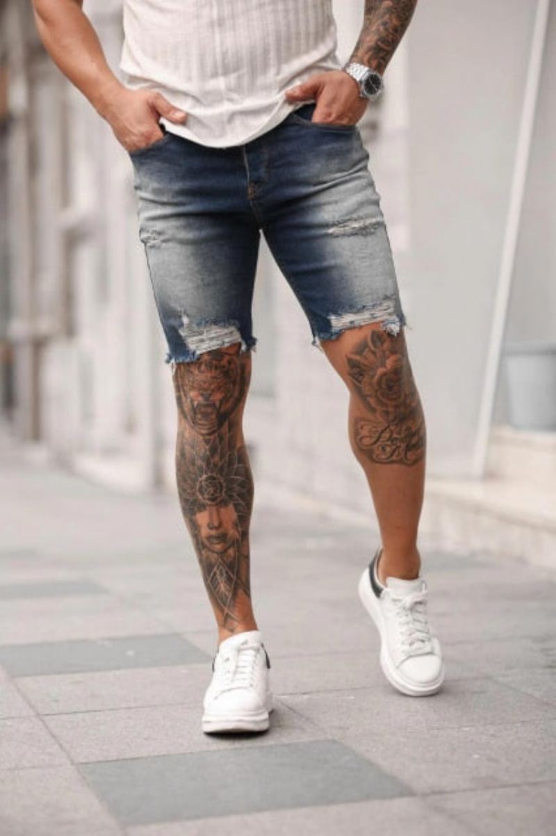 Brand Destroyed Skinny Frayed Jeans