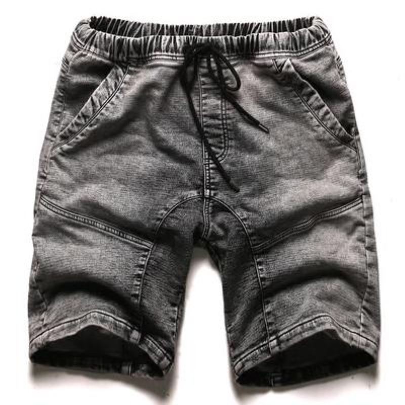 Denimshorts Med Elastisk Midja