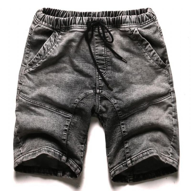 Denimshorts Med Elastisk Midja