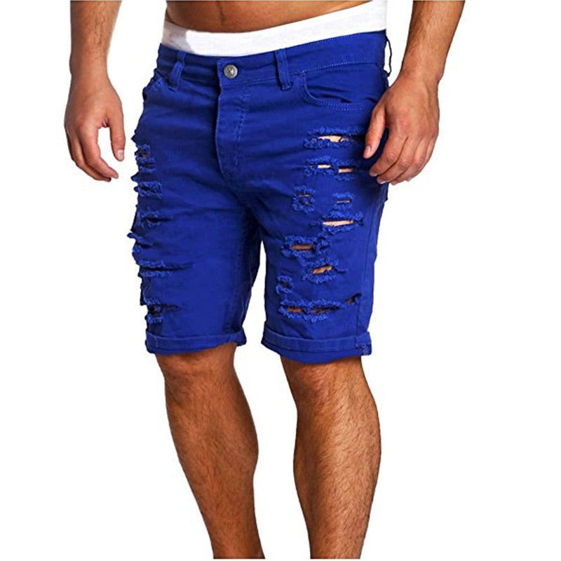 Hål Dragkedja Fly Mid Waist Shorts