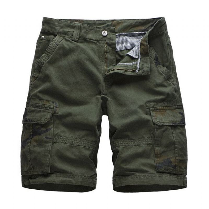 Högkvalitativa Cargoshorts I Militär Arméstil