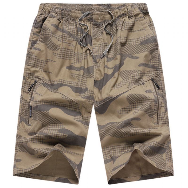 Kamouflageshorts Med Elastisk Midja Sommar