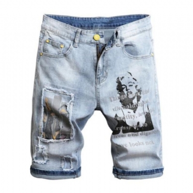 Marilyn Monroe Print Youth Denim Shorts