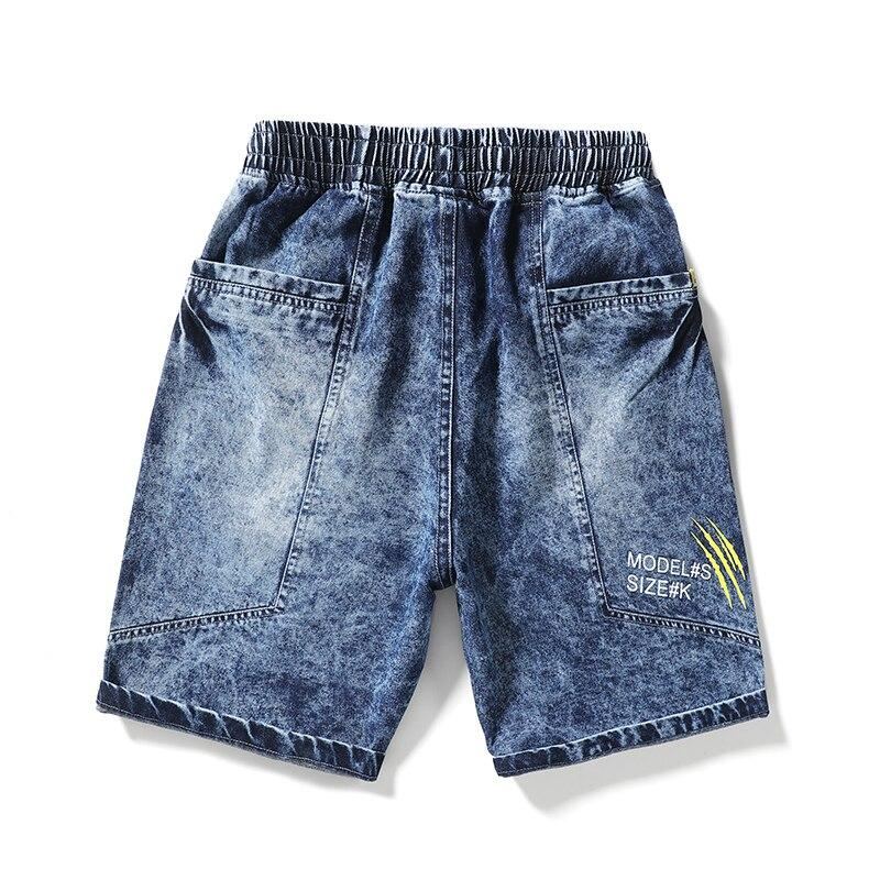 Mid-midja Tvättade Raka Jeansshorts