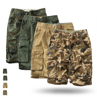 Military Camouflage Cargo Shorts För Män