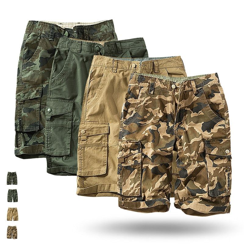 Military Camouflage Cargo Shorts För Män