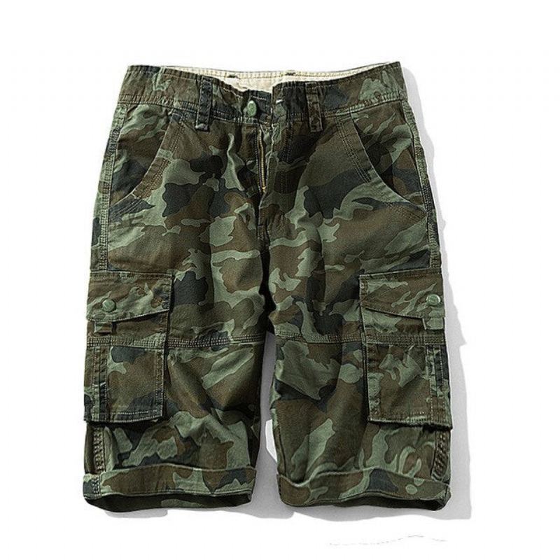 Military Camouflage Cargo Shorts För Män