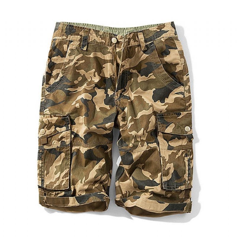 Military Camouflage Cargo Shorts För Män