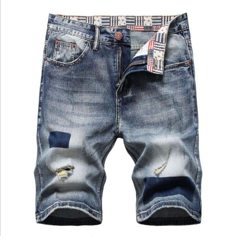 Ripped Bermuda Fashion Cotton Jeans Shorts