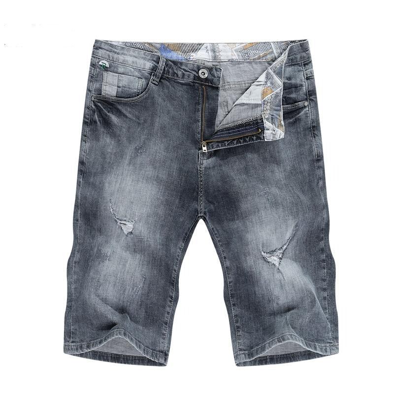 Ripped Elastisk Regular Fit Denim Short