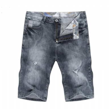 Ripped Elastisk Regular Fit Denim Short