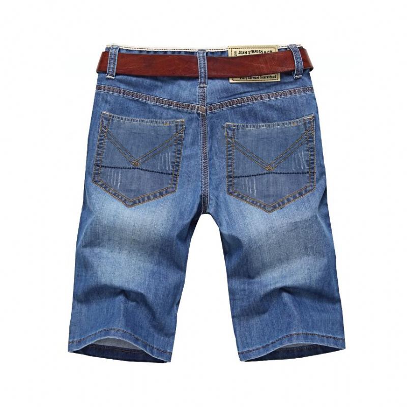 Solida Jeansshorts För Män