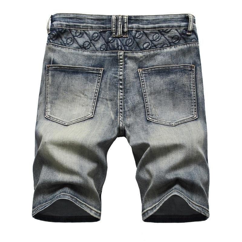 Tvättade Shorts Med Fem Punkts Blixtlås Jeans