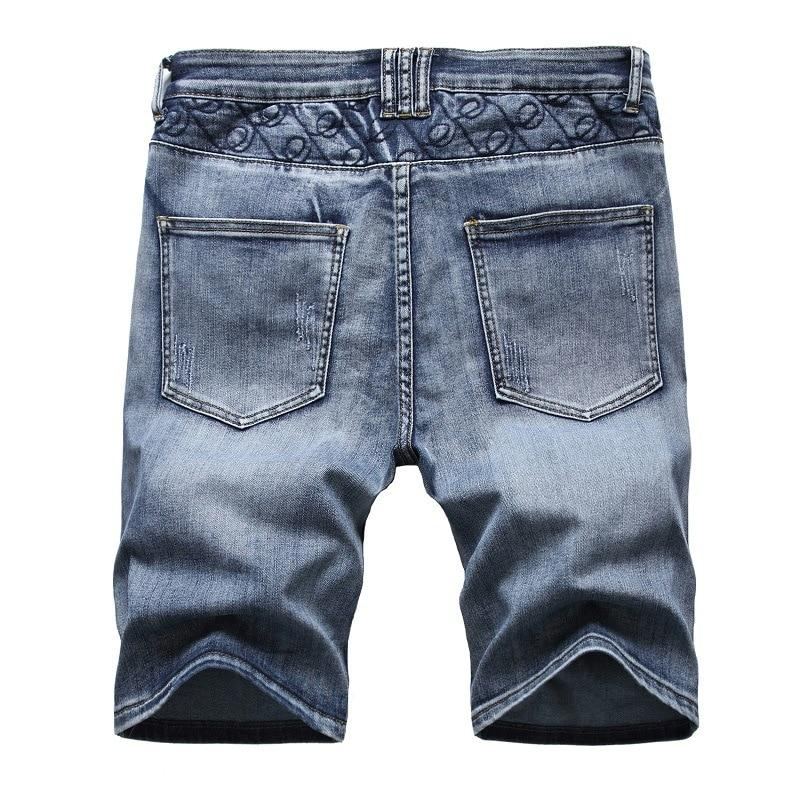 Tvättade Shorts Med Fem Punkts Blixtlås Jeans