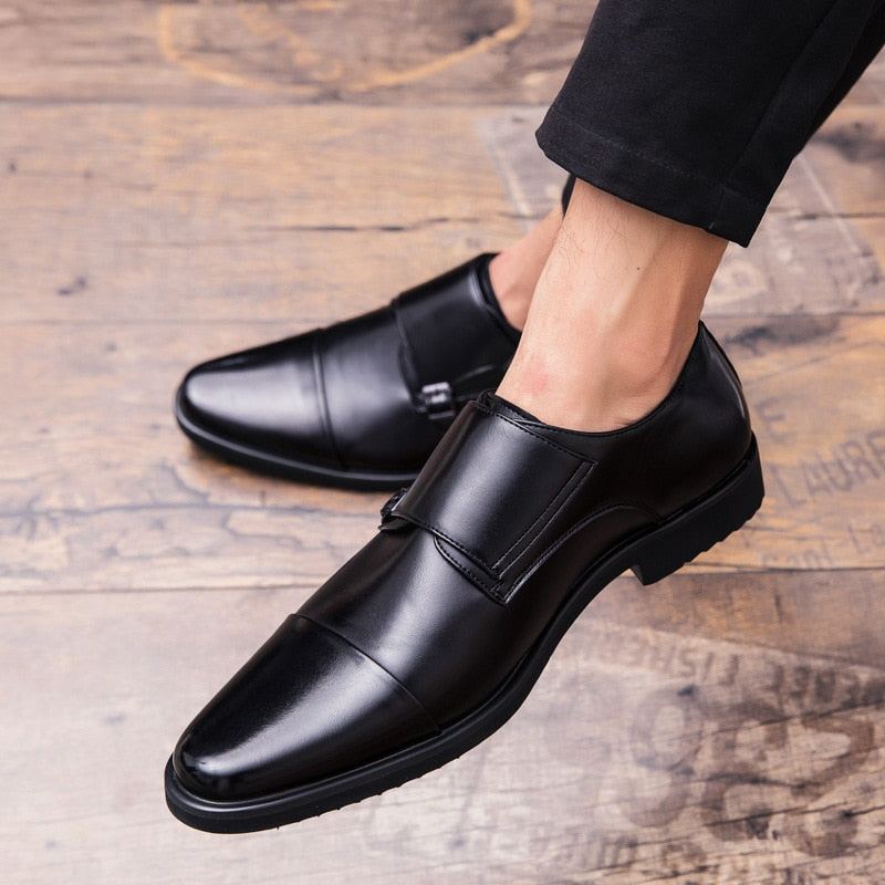 Dubbel Monk Strap Oxford Leather Dress Shoes