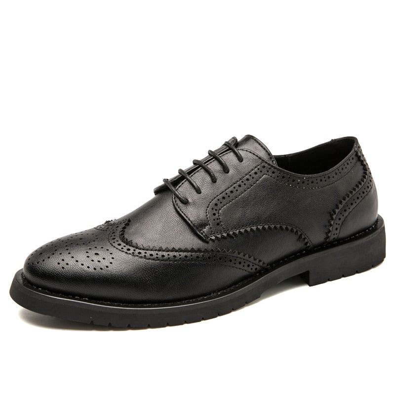 Män Brogue Brittiska Casual Leather Dress Shoes