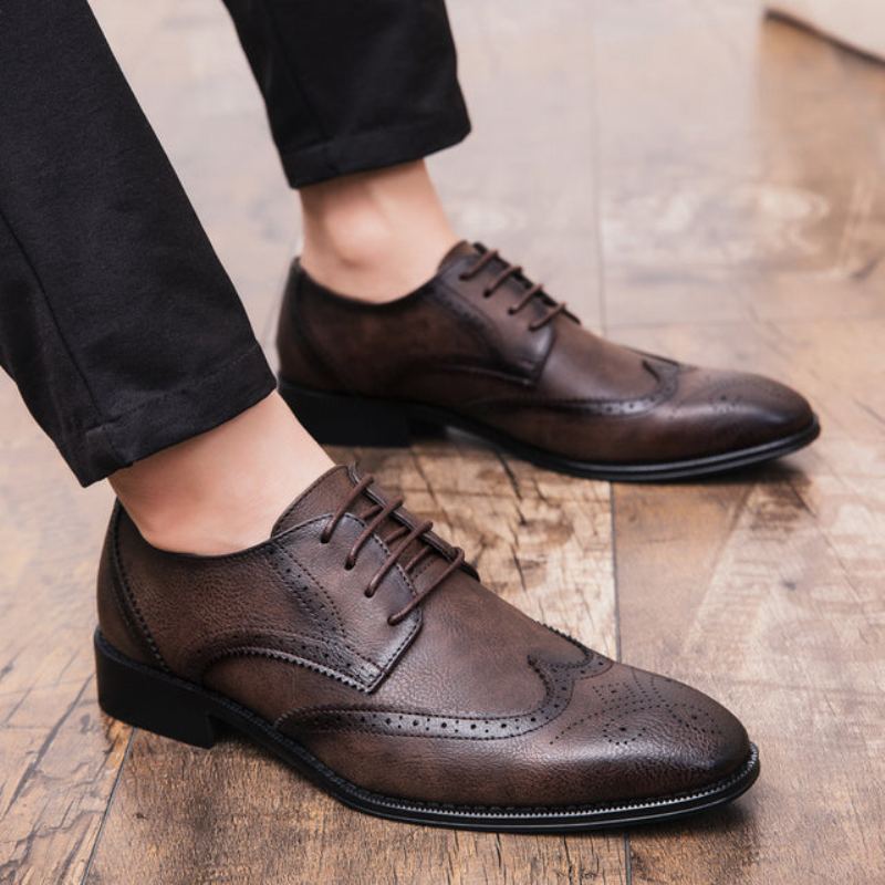 Män Retro Brogue Business Oxford Skor