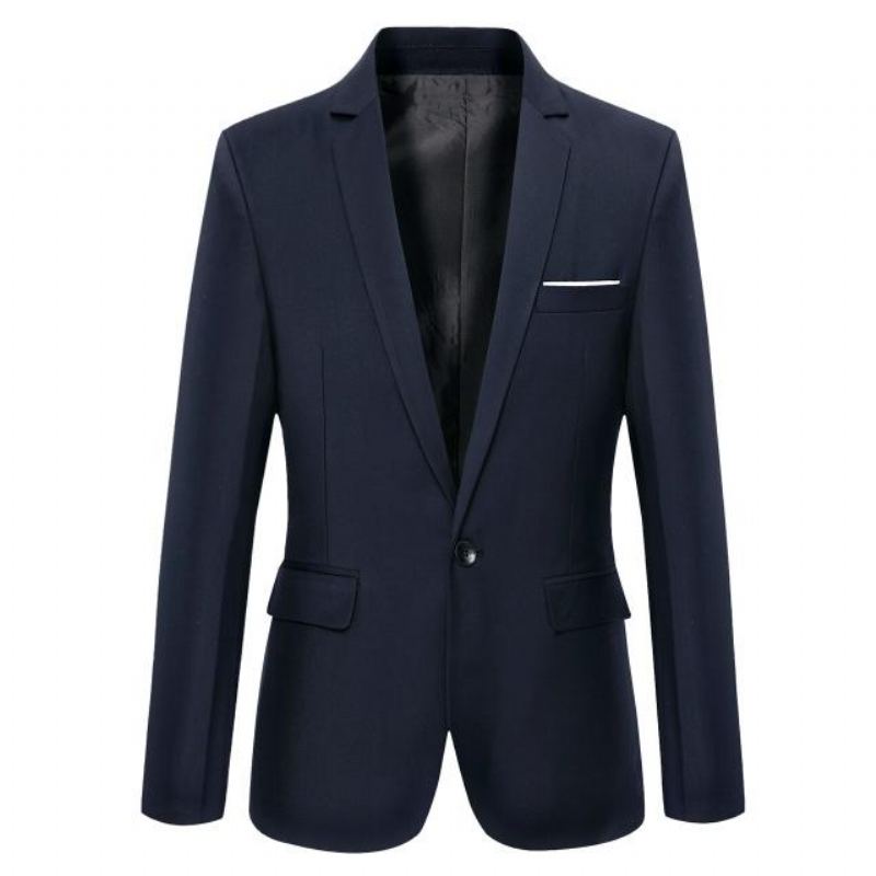 Casual Enfärgad Maskulin Blazer