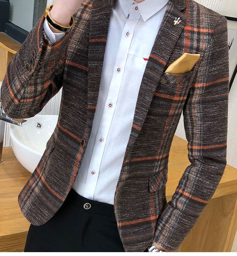 Designer Blazer Tweed-knapp