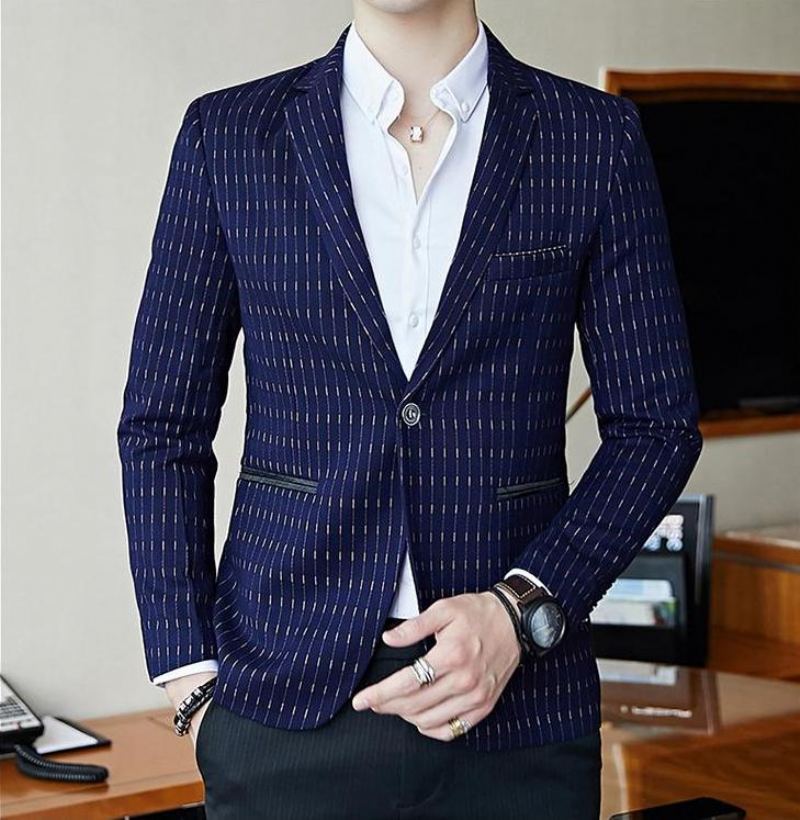 Snygg Business Dot Striped Blazer