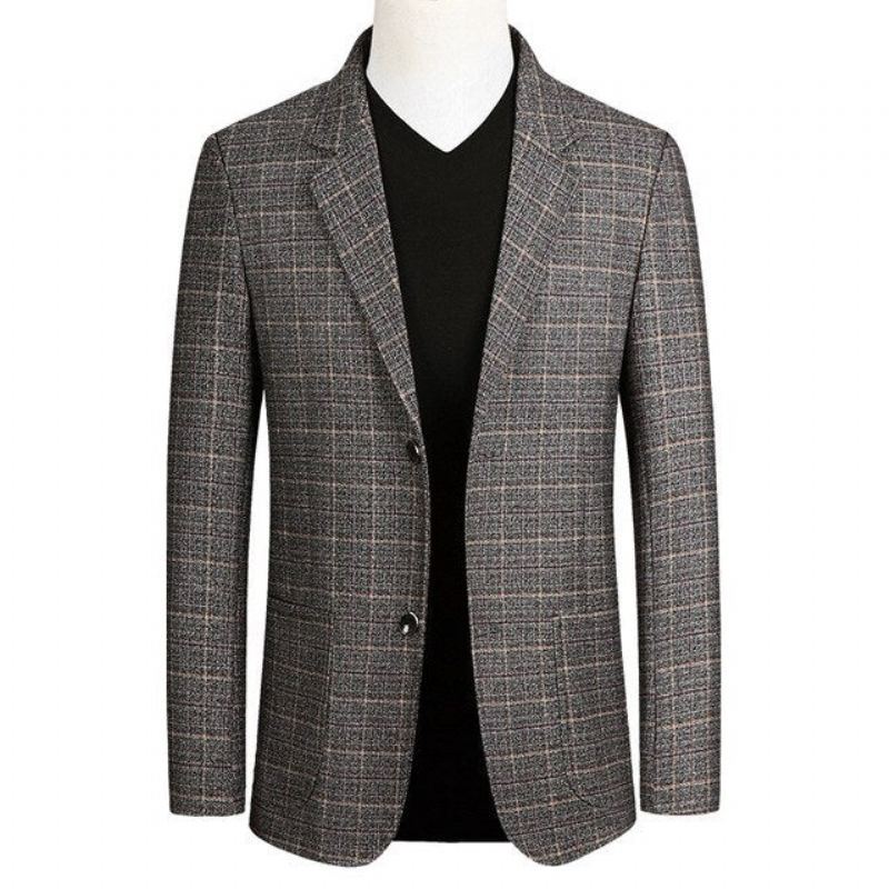 Trendig Slim Fit Rutig Höstblazer