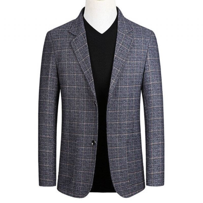 Trendig Slim Fit Rutig Höstblazer