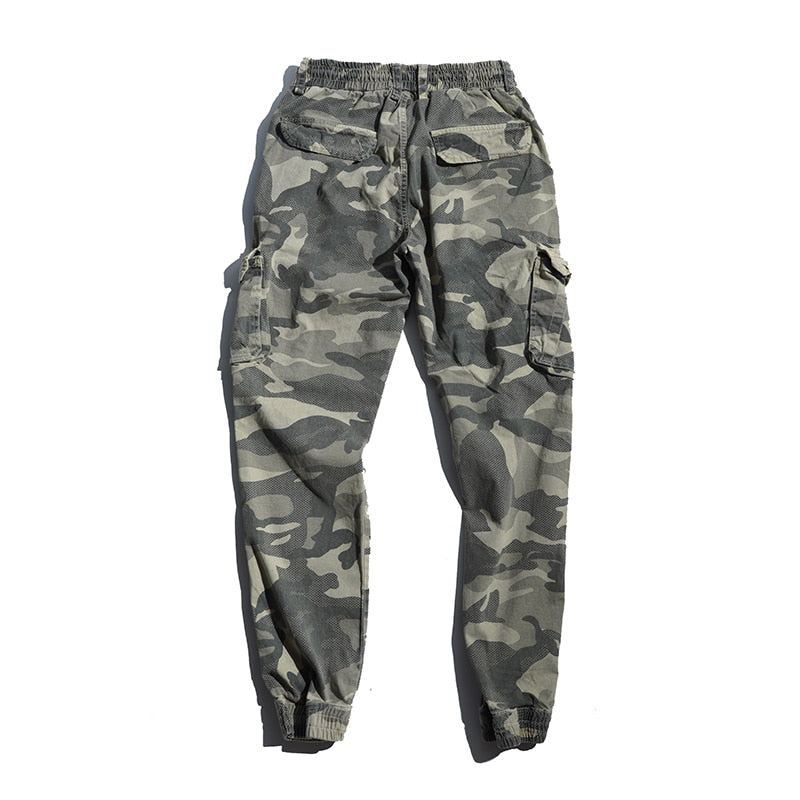 Camo Joggingbyxor Med Flera Fickor