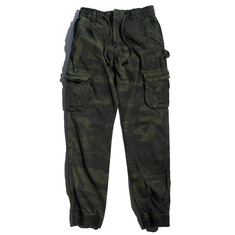 Camo Joggingbyxor Med Flera Fickor