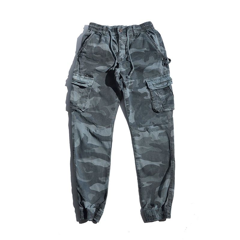 Camo Joggingbyxor Med Flera Fickor