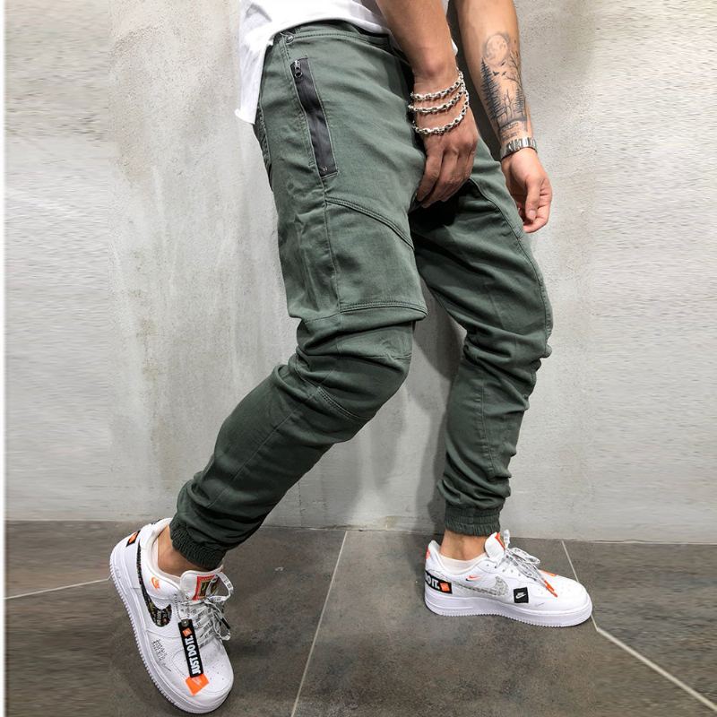 High Street Splicing Multi Pocket Joggers