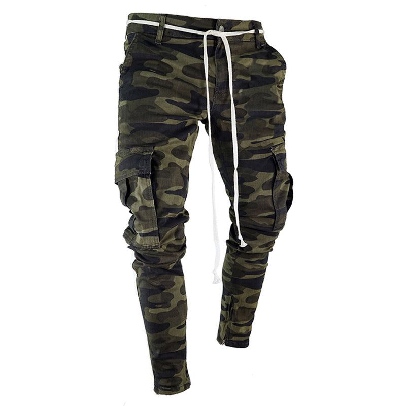 Side Stripe Camo Streetwear Joggingbyxor