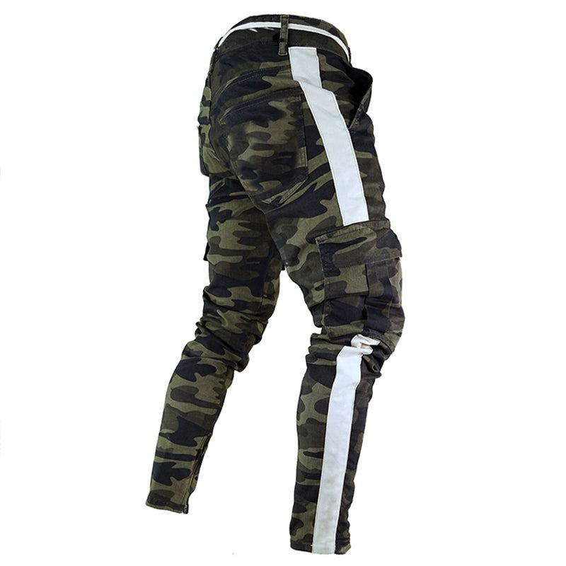 Side Stripe Camo Streetwear Joggingbyxor