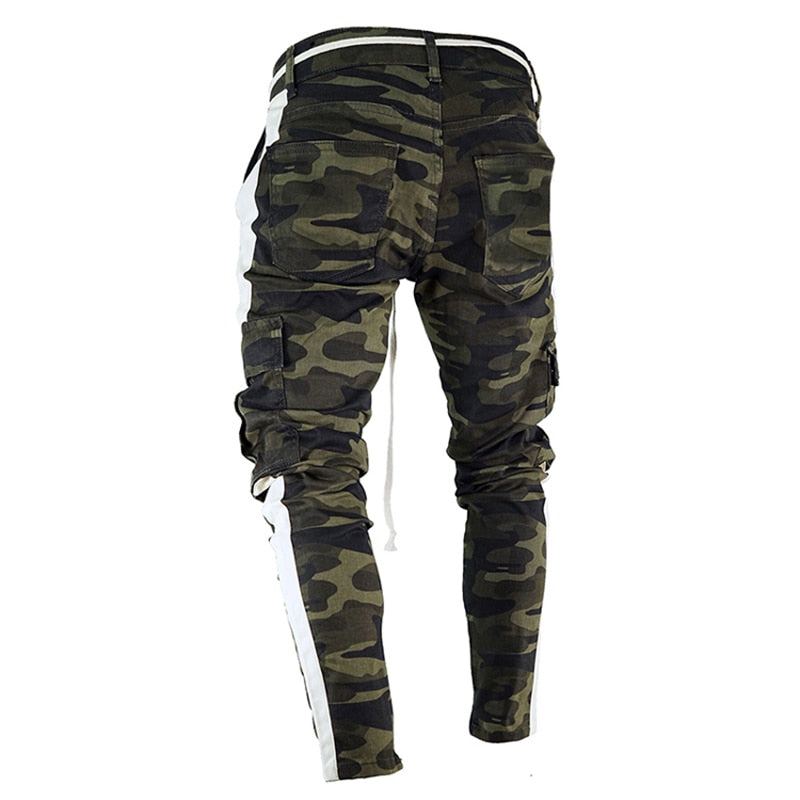 Side Stripe Camo Streetwear Joggingbyxor