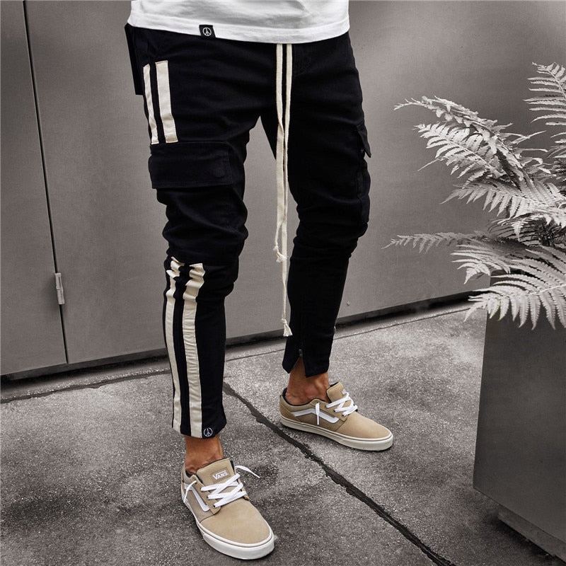 Side Stripe Camo Streetwear Joggingbyxor